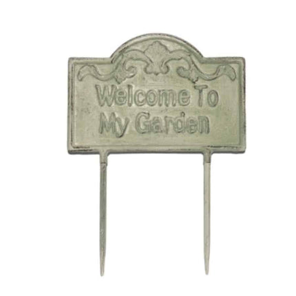 Welcome To My Garden Cast Iron Stake 31cm