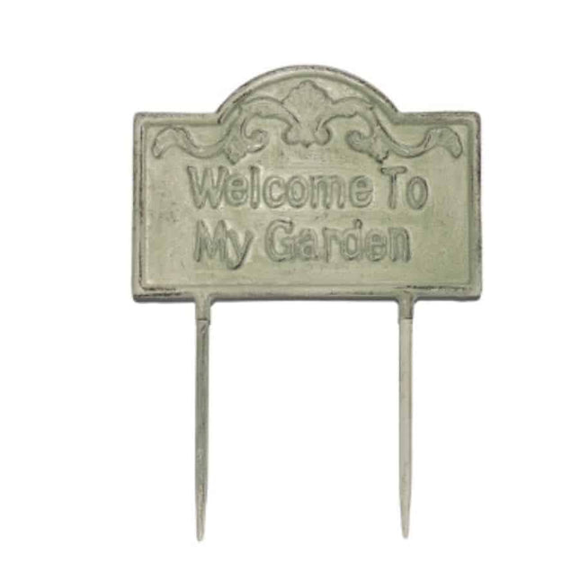 Welcome To My Garden Cast Iron Stake 31cm