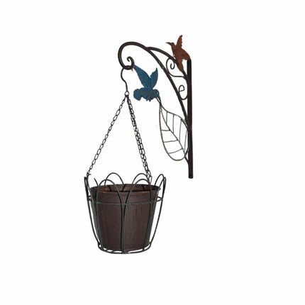 Hanging Potplanter w Pot Wall Bracket Hummingbirds 55cm