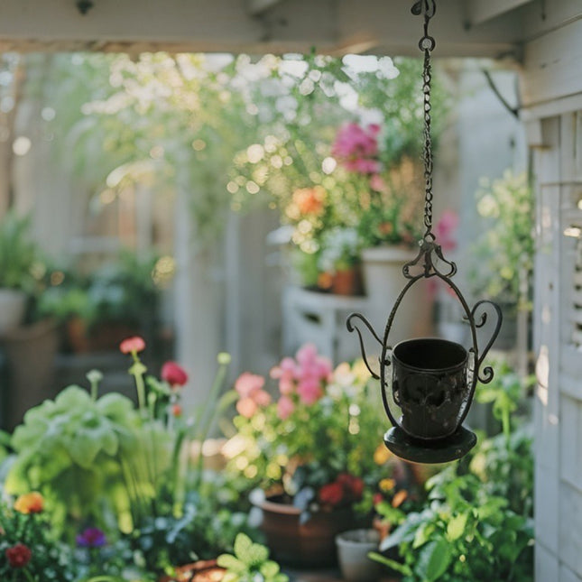 Hanging Teapot Planter w Chain 34cm