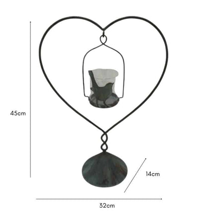 Heart On Base w Floating Candle 45cm