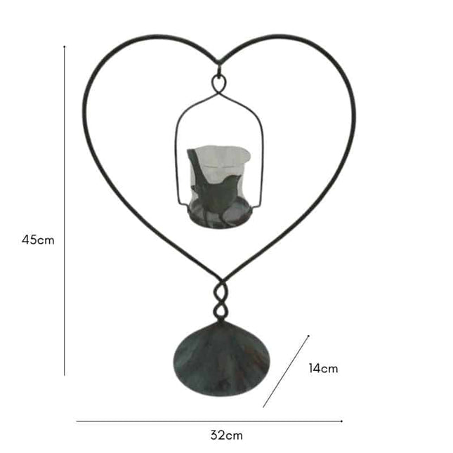 Heart On Base w Floating Candle 45cm