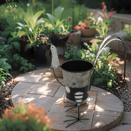 Black + White Polka Dot Chook Planter 35cm