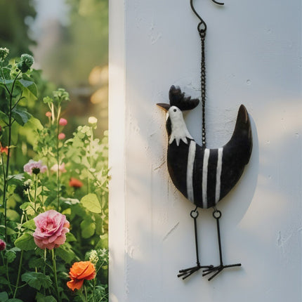 Hanging Black + White Stripe Chook