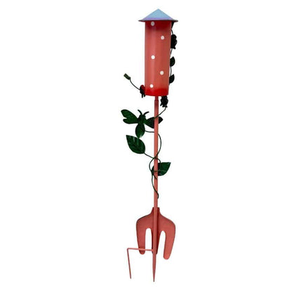 Colourful Birdhouse Stake w Gardenfork 91cm