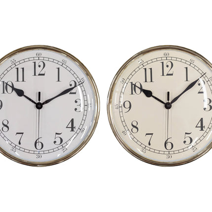 Bulk 10 30cm Plastic Gold Chrome Look Wall Clock 2 Asst