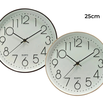 Bulk 12 Small Plastic Contemporary Round Wall Clock 2 Asst
