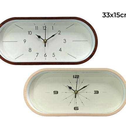 Bulk 12 Plastic Oval Wall Clock 2 Asst