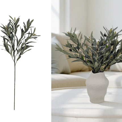 bulk 12 Artificial Olive Leaves Spray 7 Branches 80cm