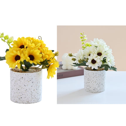bulk 12 Artificial Sunflower In Pot Assort 20cm
