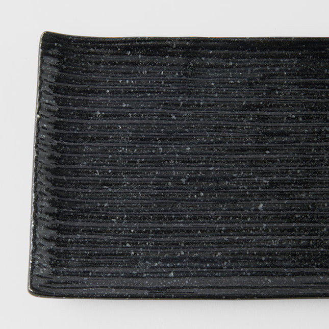 Sushi Plate 24cm Black Contour Glaze