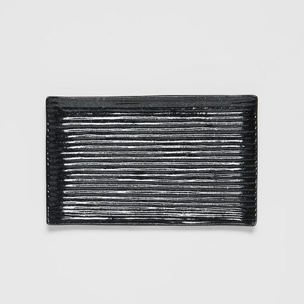 Sushi Plate 24cm Black Contour Glaze