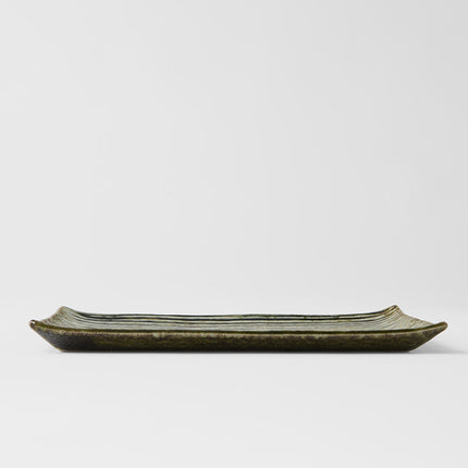 Sushi Plate 24cm Green Contour Glaze