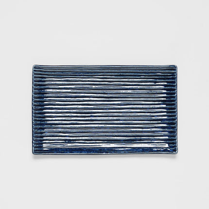 Sushi Plate 24cm Blue Contour Glaze