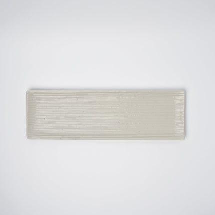 Sashimi Plate 33.2cm White Contour Glaze