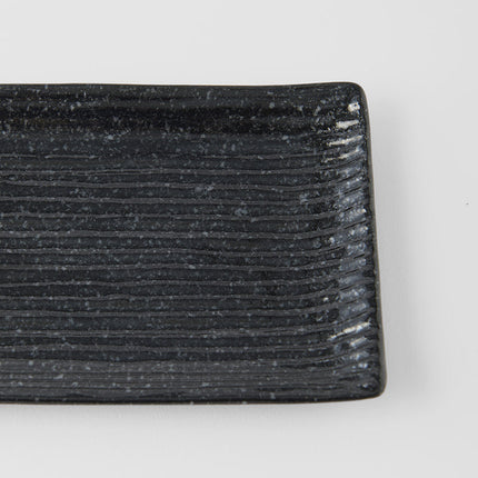 Sashimi Plate 33cm Black Contour Glaze
