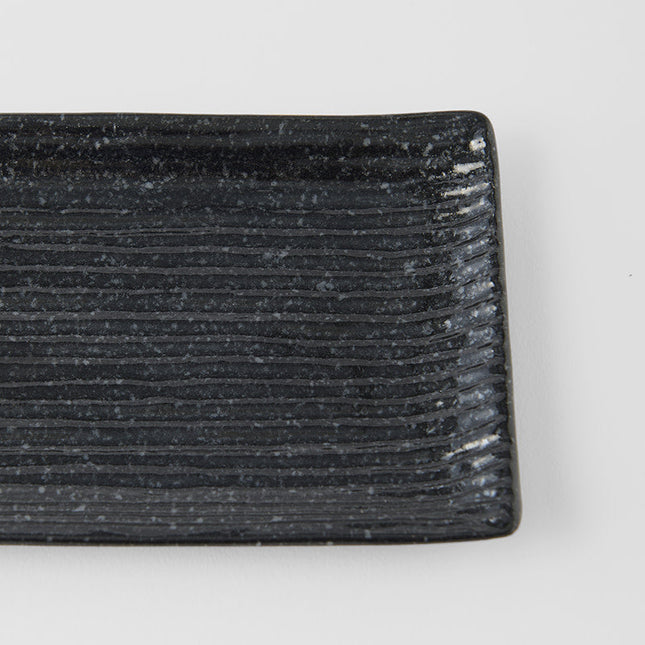 Sashimi Plate 33cm Black Contour Glaze