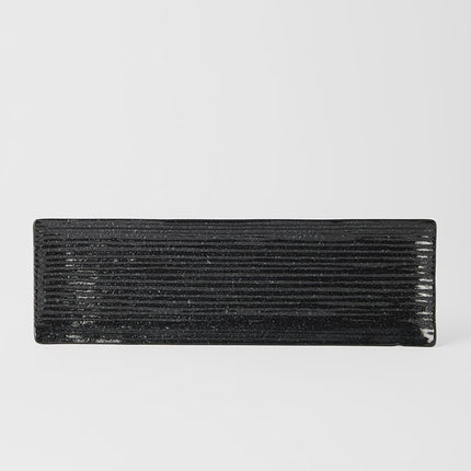 Sashimi Plate 33cm Black Contour Glaze