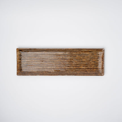 Sashimi Plate 33.2cm Amber Contour Glaze
