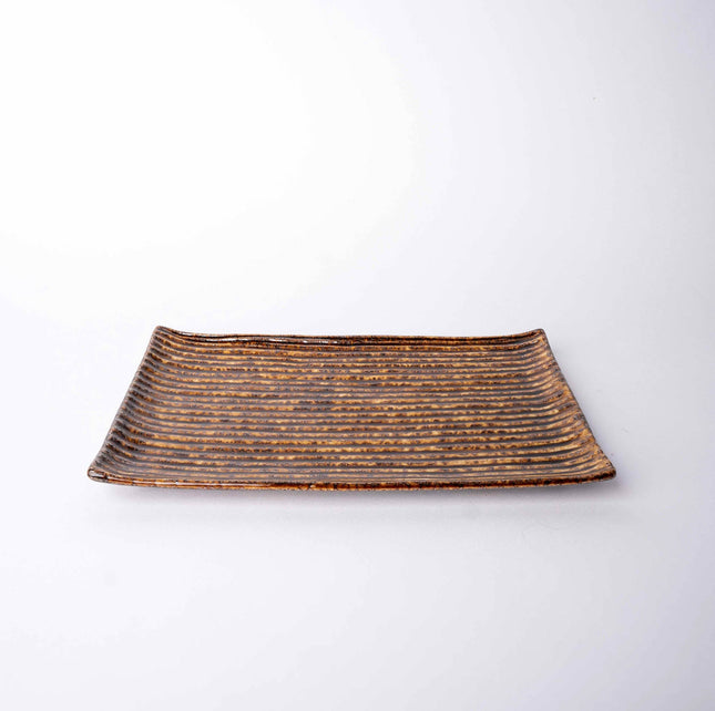 Sushi Plate 24cm Amber Contour Glaze