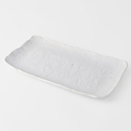 Platter Rectangular 35cm Shell White Glaze
