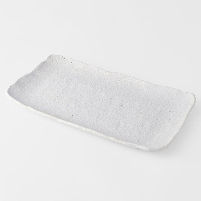 Platter Rectangular 35cm Shell White Glaze