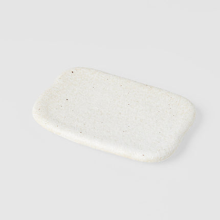 Plate Rectangular 16cm Shell White Glaze