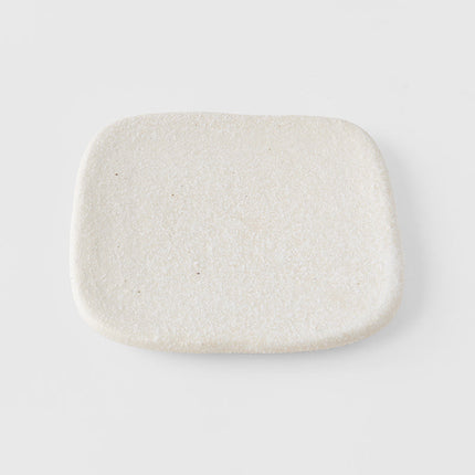Plate Square 19cm Shell White Glaze