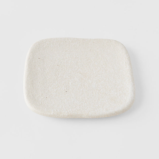 Plate Square 19cm Shell White Glaze