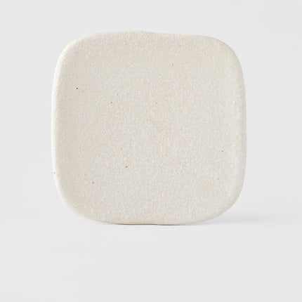 Plate Square 19cm Shell White Glaze