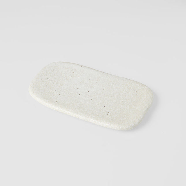 Plate Rectangular 22cm Shell White Glaze