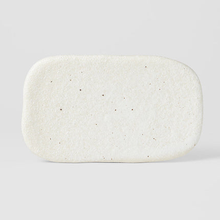 Plate Rectangular 22cm Shell White Glaze