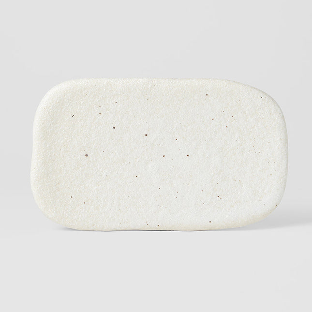 Plate Rectangular 22cm Shell White Glaze
