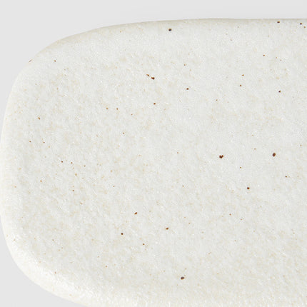 Plate Rectangular 22cm Shell White Glaze