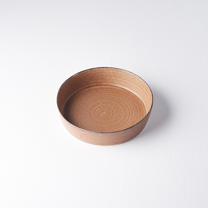 Plate High Rim 17cm Toffee Glaze