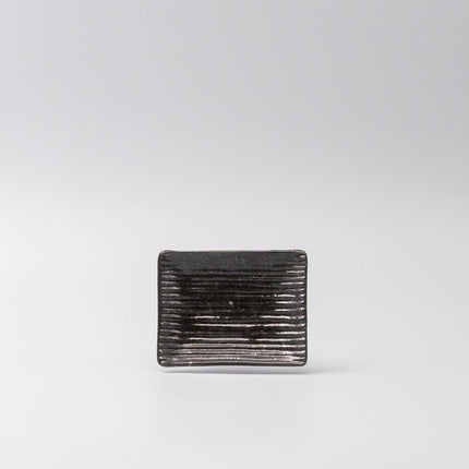 Sauce Dish 10cm Mamezara Black Contour Glaze