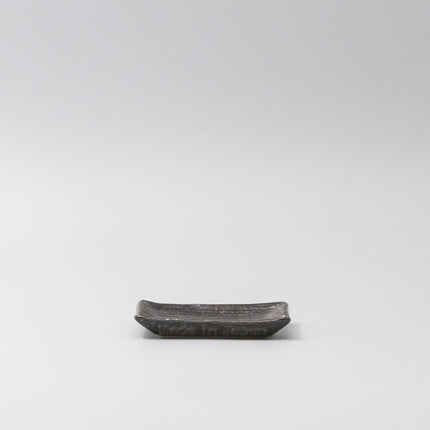 Sauce Dish 10cm Mamezara Black Contour Glaze