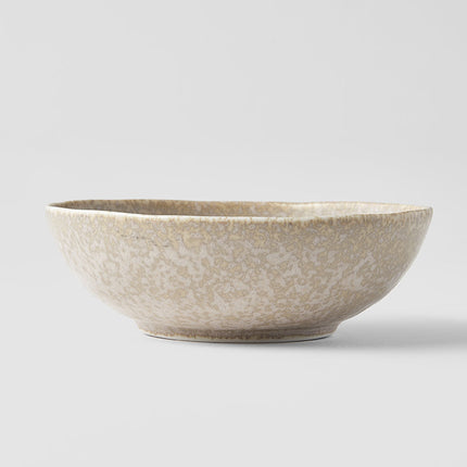 Bowl Oval 14cm White Fade Glaze