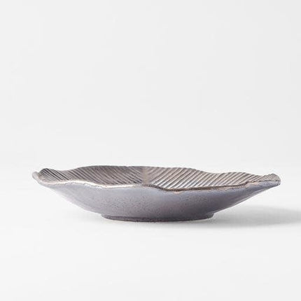 Plate Leaf Shape 16cm Midori Green Glaze