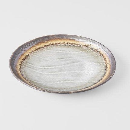 Oval Plate 24cm Akane Grey Glaze