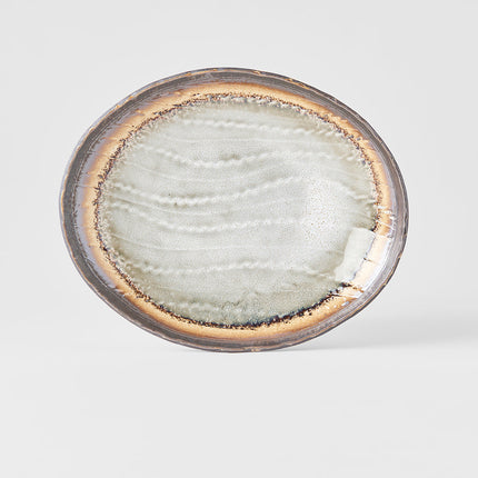 Oval Plate 24cm Akane Grey Glaze