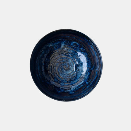 Udon Bowl Fluted 17cm Copper Swirl Glaze