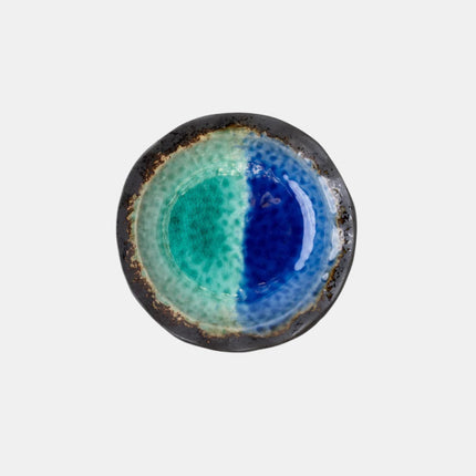 Organic Shallow Bowl 17cm Cobalt Splice Glaze