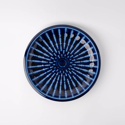 Plate Thick Edge 26cm Cobalt Rays Glaze