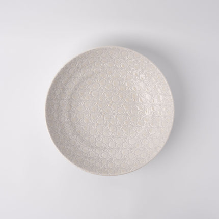 Pasta Bowl Flat 23cm White Star Glaze