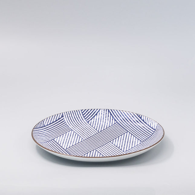 Plate 25.2cm Thatched Navy Glaze