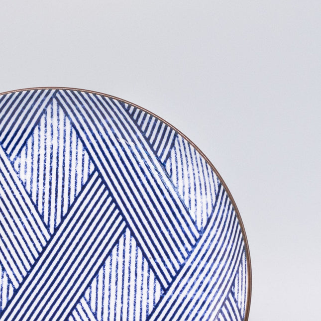 Plate 18cm Thatched Navy Design