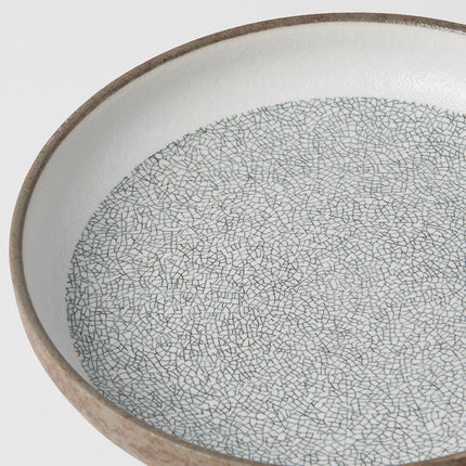 Plate High Rim 22cm Crazed Grey Glaze