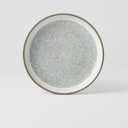 Plate High Rim 22cm Crazed Grey Glaze