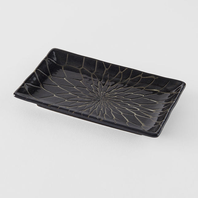 Sushi Plate 22cm Charcoal Net Design